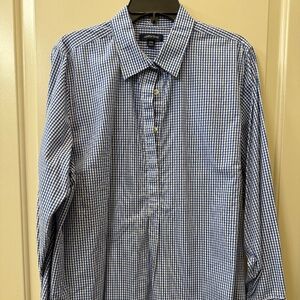 Lands End Women's 20W Dark Blue Gingham Long Sleeve Tunic